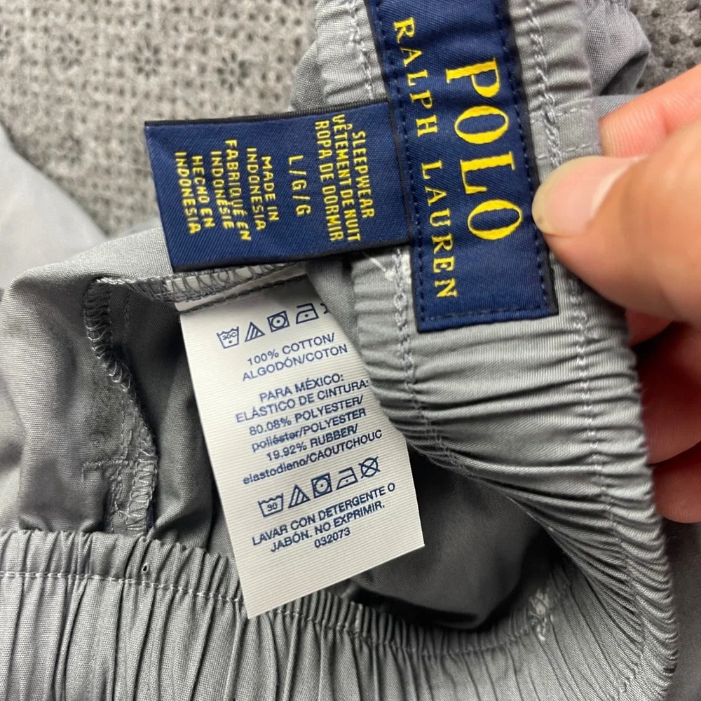 NEW Polo Ralph Lauren Mens Grey Pony Print Pajama Pants Sleepwear Large NWT